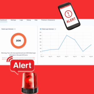 Failed login attempts alert on website security dashboard — why even small websites get hacked