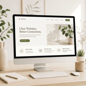 User-friendly website design for small business with clear navigation and easy contact options