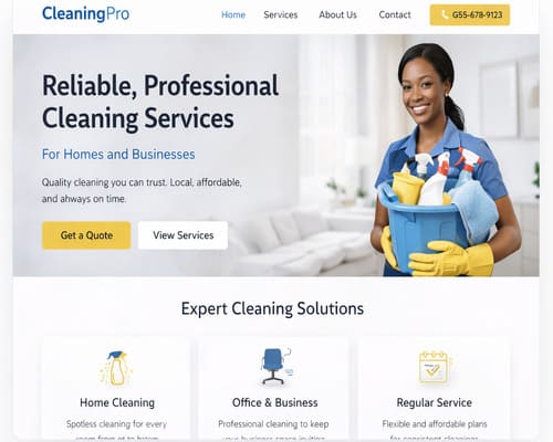 Cleaning service website design for local businesses in San Diego