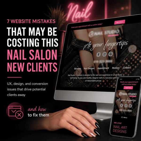 nail salon website design mistakes affecting user experience and bookings