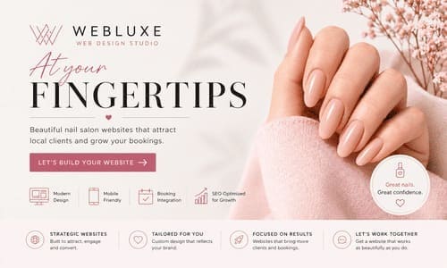 website design for nail salon booking focused beauty website example
