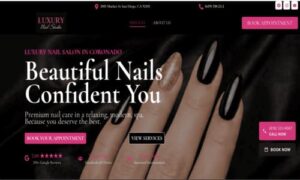 Luxury nail salon website design with online booking