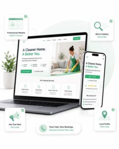 Cleaning company website design, SEO, Google Ads, and local marketing services